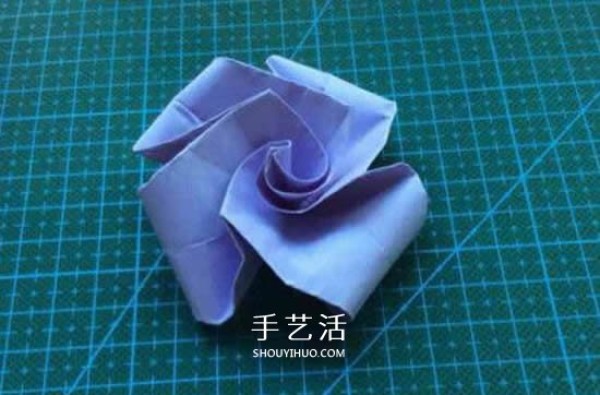 How to fold a super simple rose, easy origami illustration of a rose