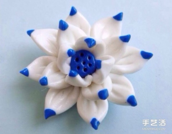 Ultra-light clay lotus DIY tutorial, the process of making a lotus with clay