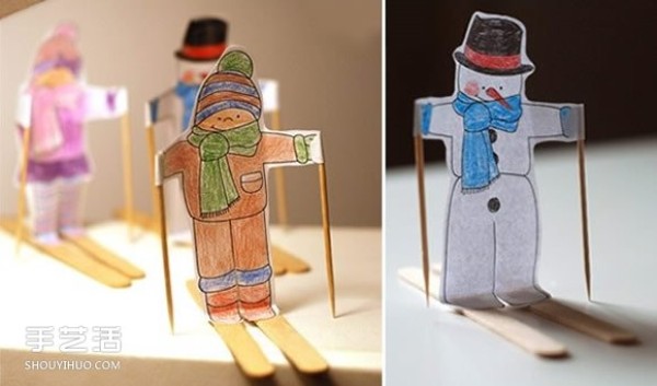  Three-dimensional skating figures to make kindergarten paper skating figures DIY