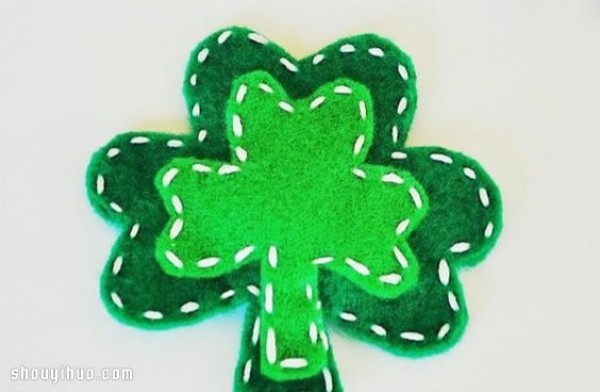 Cute little fresh clover hairpin fabric art hand-making tutorial