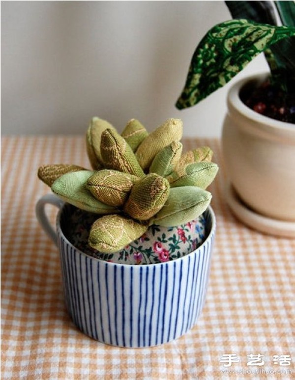 Fabric handmade succulent potted decorations