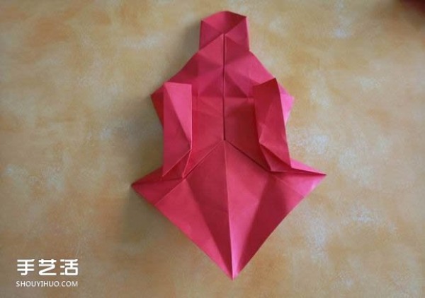 Super complex dog origami method illustrated with plastic surgery steps