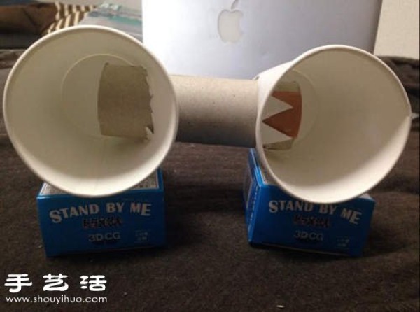 Disposable paper cup + toilet paper roll DIY to make mobile phone audio