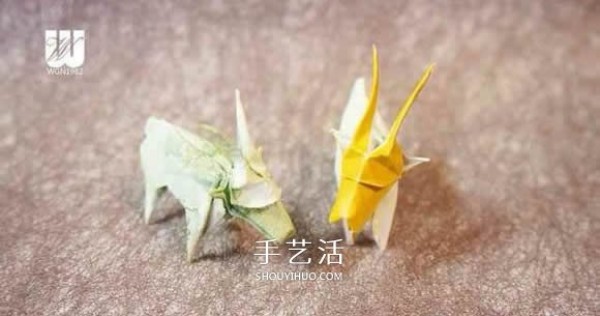 How to make a realistic goat origami with hand-made origami 3D goat illustration