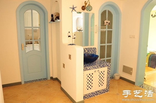 Mediterranean style one-bedroom small apartment decoration picture