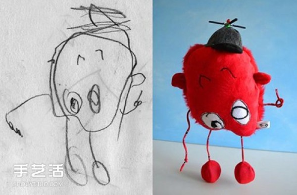 Creative handmade graffiti doll pictures make childrens imagination become reality