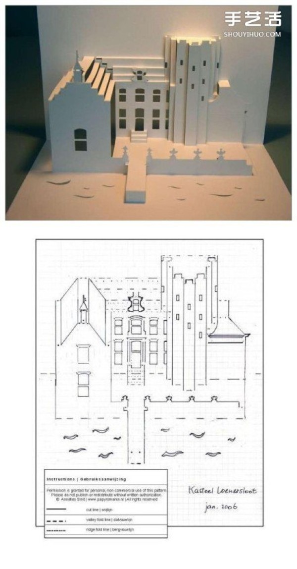 8 Illustrations for Making 3D Greeting Card Drawing Templates That Can Fold Out Buildings