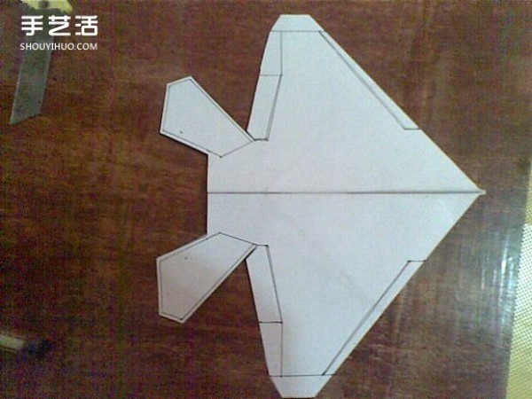 F-22 fighter origami illustration hand-made F22 fighter model tutorial