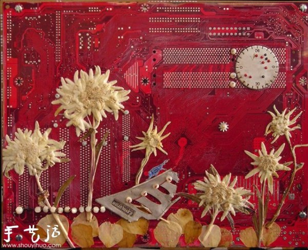 Electronic waste DIY environmentally friendly art painting