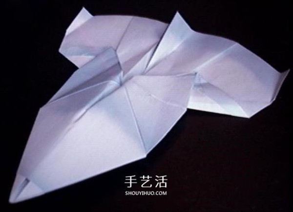 A detailed illustration of how to fold an Avengers paper plane or an origami fighter plane