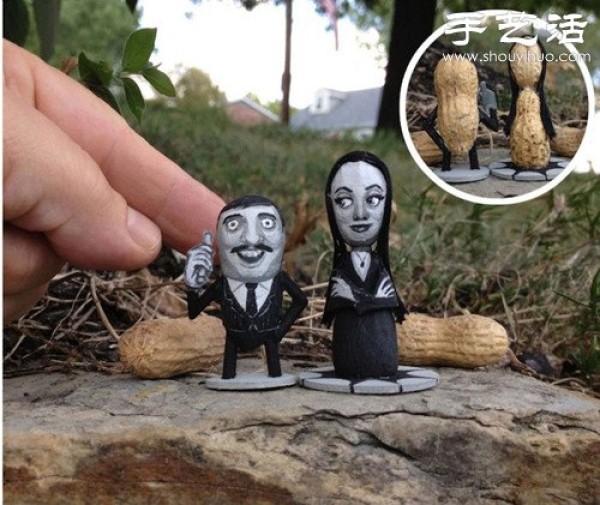 Creative DIY: Drawing portraits on the surface of peanut shells