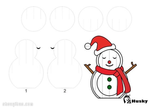 DIY Handmade Illustrated Tutorial on Three-dimensional Paper Carving Christmas Snowman