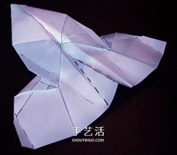 A detailed illustration of how to fold an Avengers paper plane or an origami fighter plane