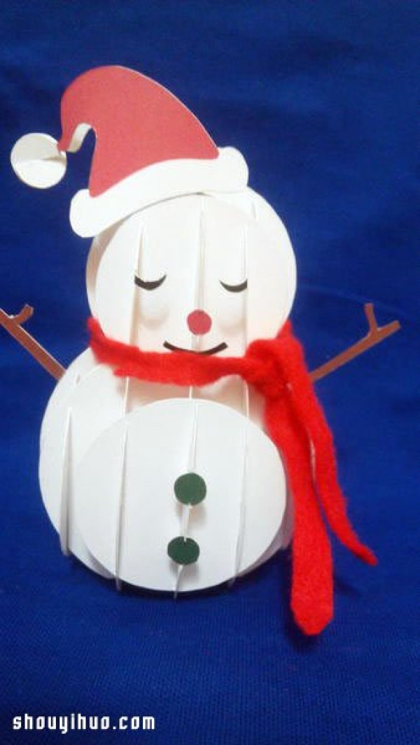 DIY Handmade Illustrated Tutorial on Three-dimensional Paper Carving Christmas Snowman