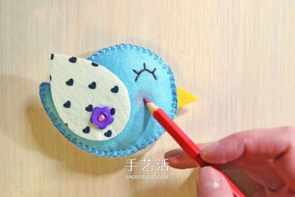 Non-woven bird bird refrigerator magnet DIY handmade fabric bird refrigerator magnet production