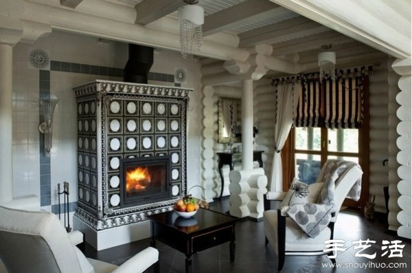 Ukrainian black and white villa decoration design