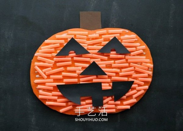 Tutorial on how to make Halloween pumpkin lanterns with straws