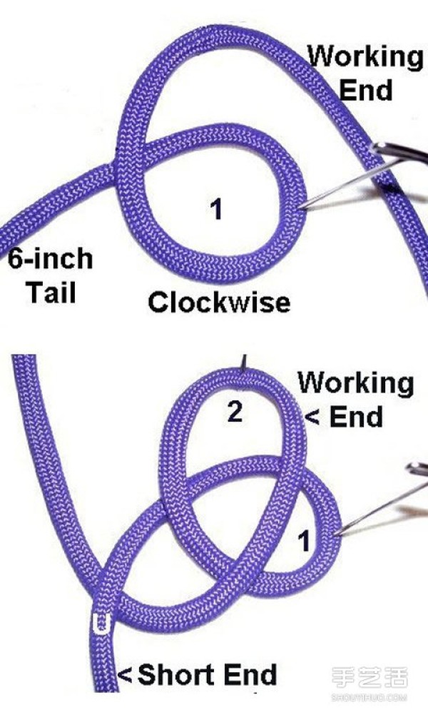 Exorcist Protective Knot: How to weave Cloud Knot and Solomons Seal Knot Illustration