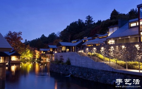 Japanese hotel decoration design that blends into natural landscapes