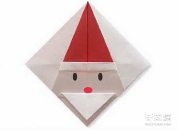 Three illustrated tutorials on how to fold origami Santa Claus for children