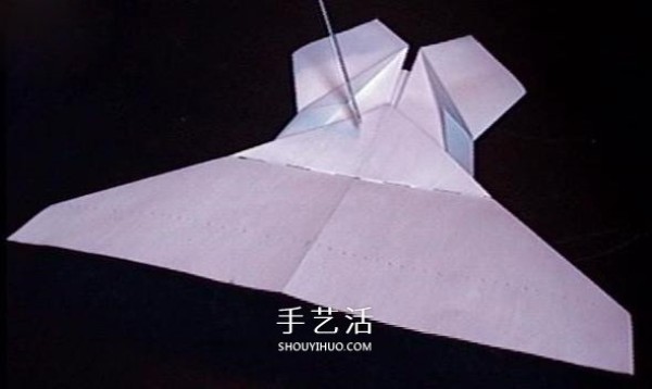 A detailed illustration of how to fold an Avengers paper plane or an origami fighter plane