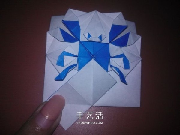 How to fold a flat crab with a diagram that looks like a small crab origami