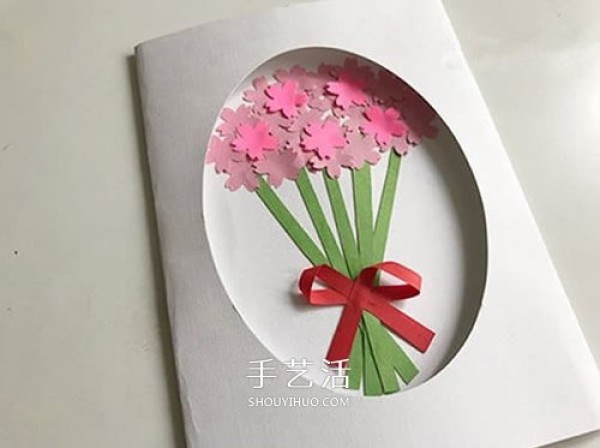 How to make a Mothers Day bouquet greeting card and how to make a handmade bouquet greeting card