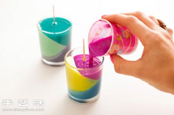 Crayon + wax beautiful colorful candle handmade DIY tutorial