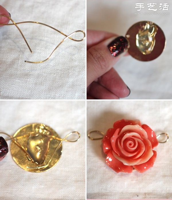 DIY handmade method of youthful and energetic peony flower necklace