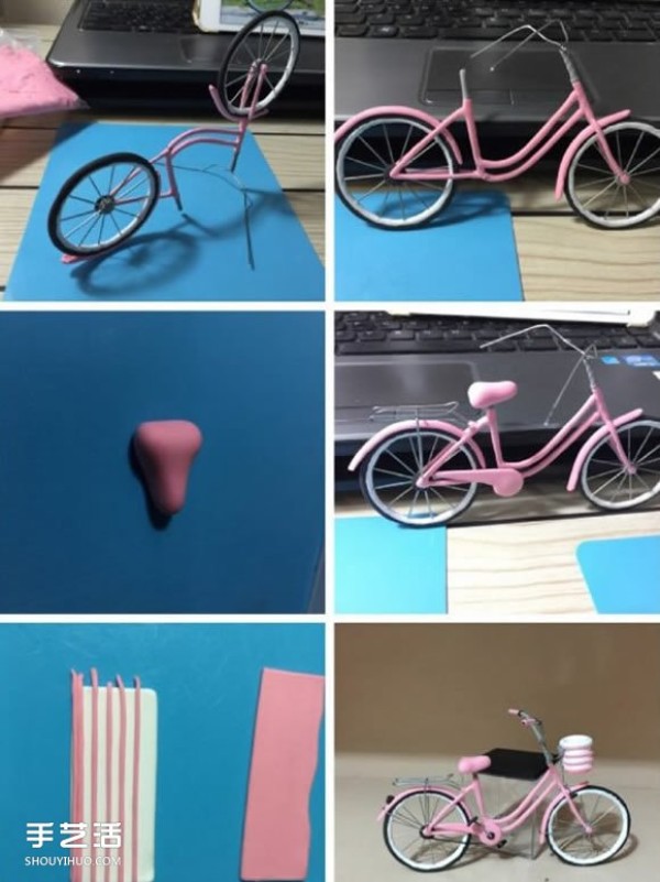 Mini bicycle method and illustration of handmade bicycle model making tutorial