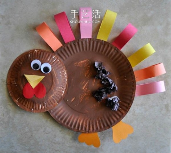 Super simple handmade paper plate turkey picture tutorial