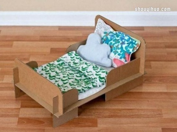 How to make a toy bed with house props and props using cardboard boxes and corrugated paper