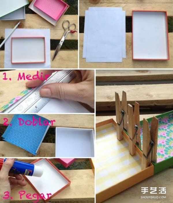 Use waste shoe box lids to DIY handmade beautiful home decorations