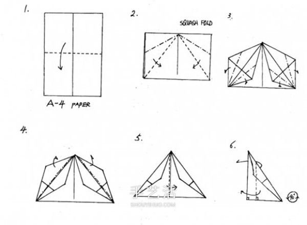 Simple paper airplane origami for children to fold a handsome jet