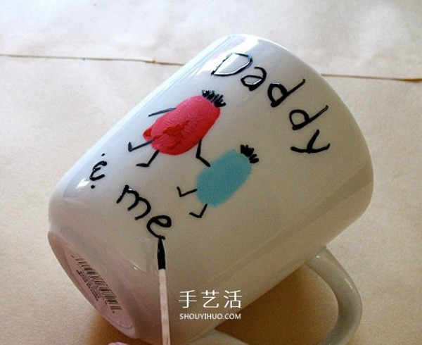 How to make a homemade hand-painted ceramic water cup gift for Fathers Day