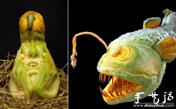 Creative DIY carved pumpkin works