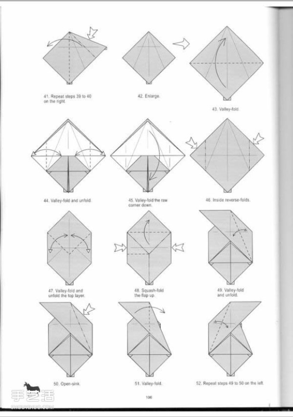 Super complex origami shark illustration, detailed steps for folding a three-dimensional shark