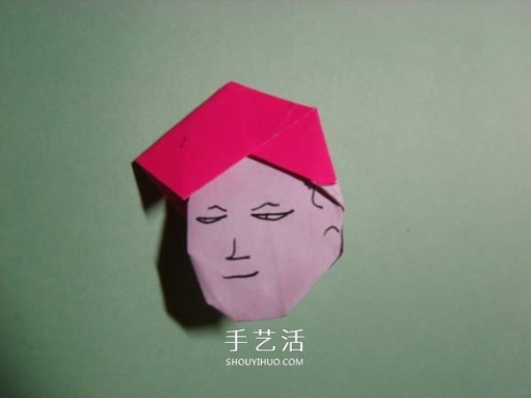 How to make an origami with a head and a man wearing a hat