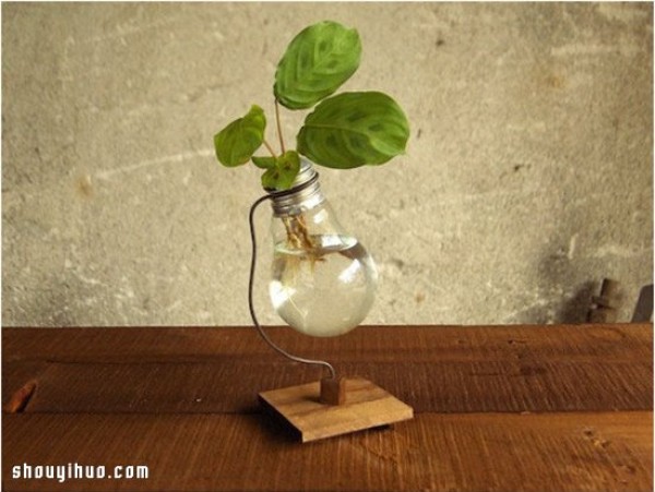 Use handmade DIY kerosene lamp vases from incandescent light bulb wastes