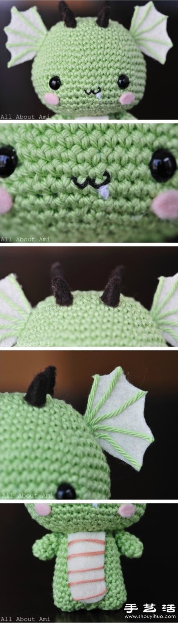 Handmade crochet baby dragon doll super cute