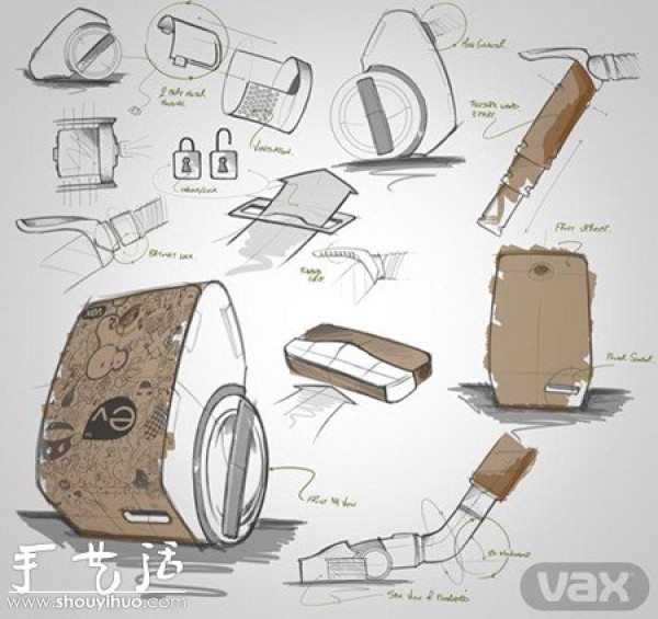 Cardboard vacuum cleaner made of recyclable materials