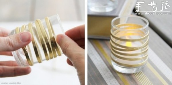 Tutorial on how to turn a simple DIY glass cup into a romantic candle cup