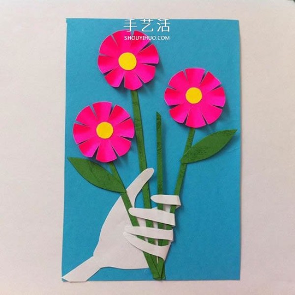 This is how to make a card for mom! Mothers Day Creative Hand-held Flower Greeting Card DIY