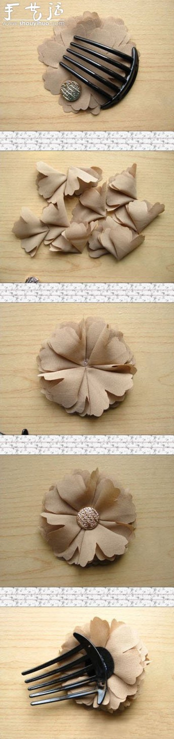 Tutorial on making peony hairpins