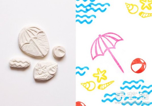 Fresh and elegant handmade rubber stamp works