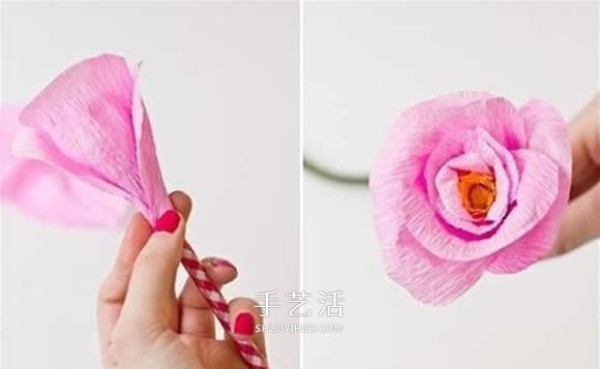 Tutorial on making handmade roses using crepe paper rose flowers