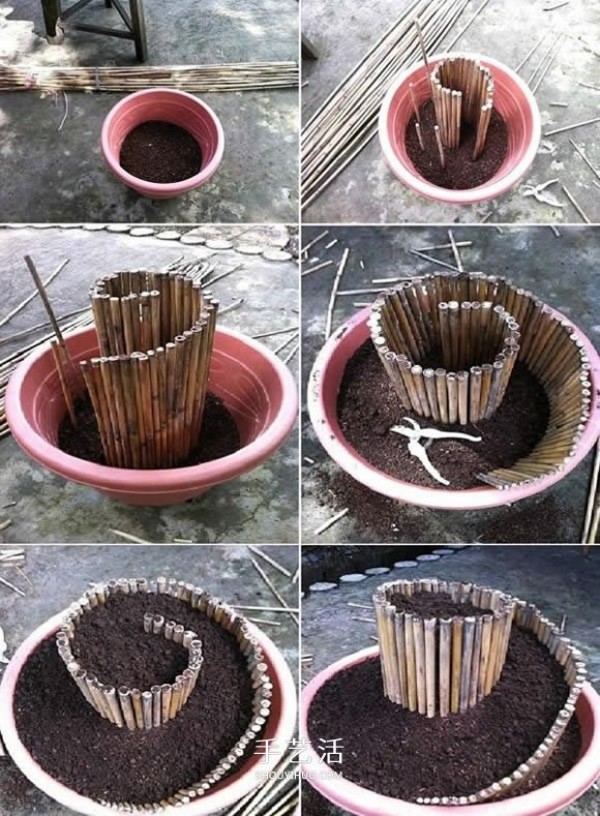 How to make bonsai out of broken flower pots. Use broken flower pot waste to make DIY bonsai