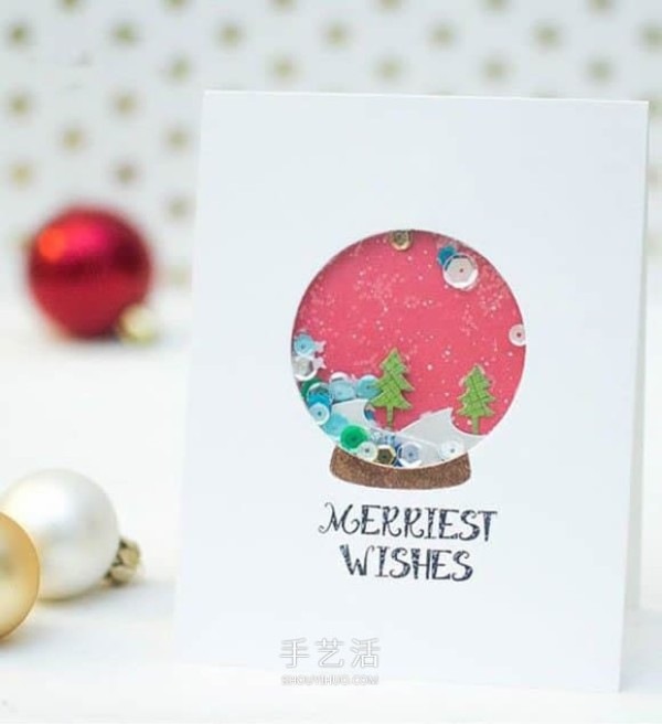 Beautiful Christmas snow scene card DIY, beautiful Christmas card production