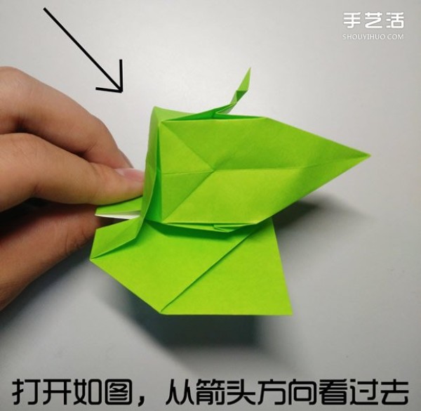 Three-dimensional duck origami step-by-step drawing and duck folding tutorial illustration