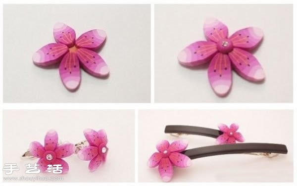 Sakura decorative hair accessories jewelry handmade polymer clay handmade tutorial